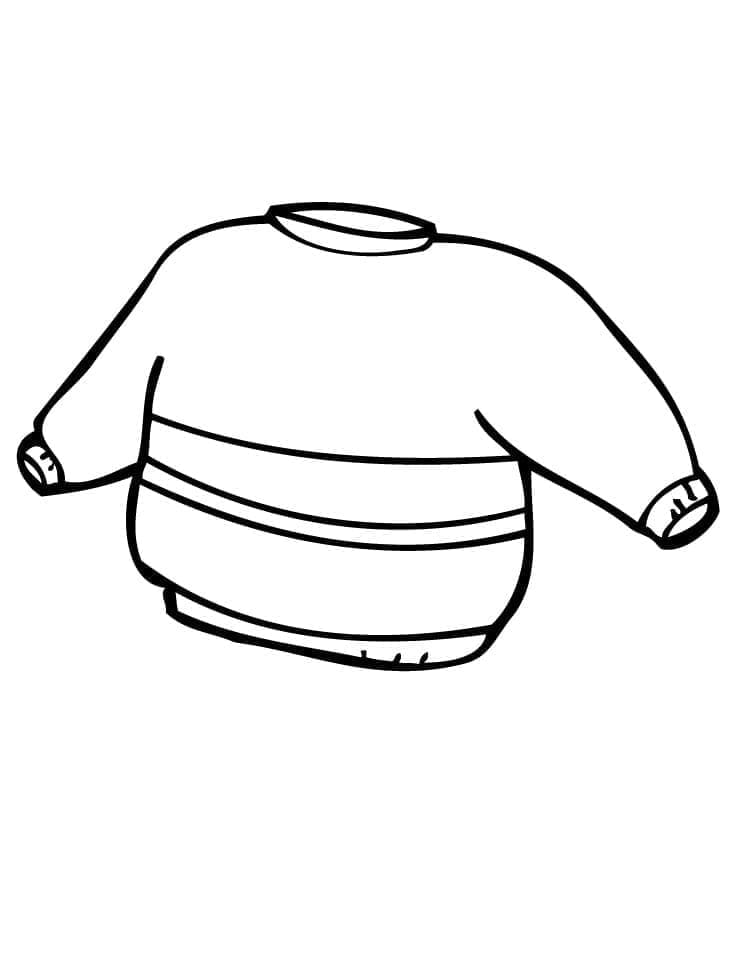 Desenho de Suéter de Natal Pequeno para Colorir e Pintar