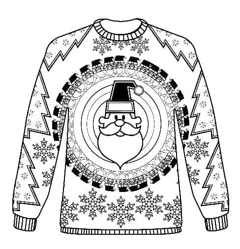 Desenho de Suéter Feio para Colorir e Pintar