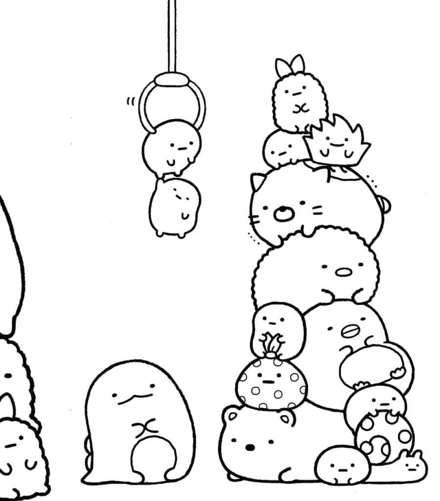 Desenho de Imagem de Sumikko Gurashi para Colorir e Pintar
