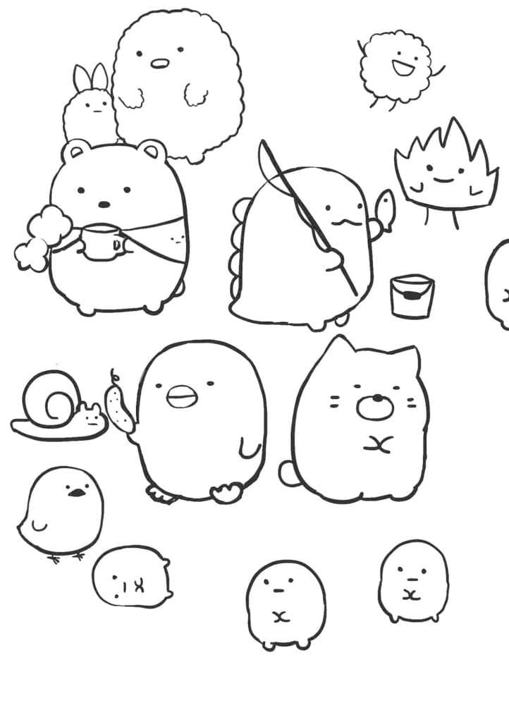 Desenho de Lindo Sumikko Gurashi para Colorir e Pintar