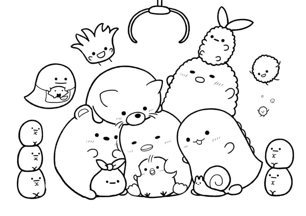 Desenho de Sumikko Gurashi Imprimivel Grátis para Colorir e Pintar