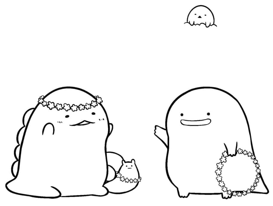 Desenho de Sumikko Gurashi para Crianças de 1 Ano para Colorir e Pintar