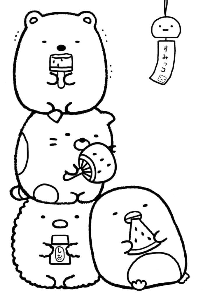 Desenho de Sumikko Gurashi para Crianças para Colorir e Pintar
