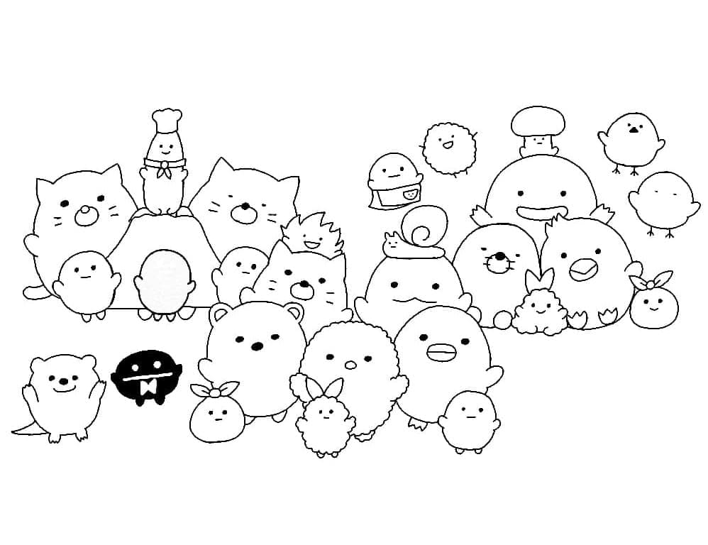 Desenho de Sumikko Gurashi Grátis para Imprimir e Colorir e Pintar