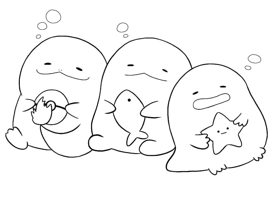 Desenho de Sumikko Gurashi Imprimivel para Imprimir e Colorir e Pintar