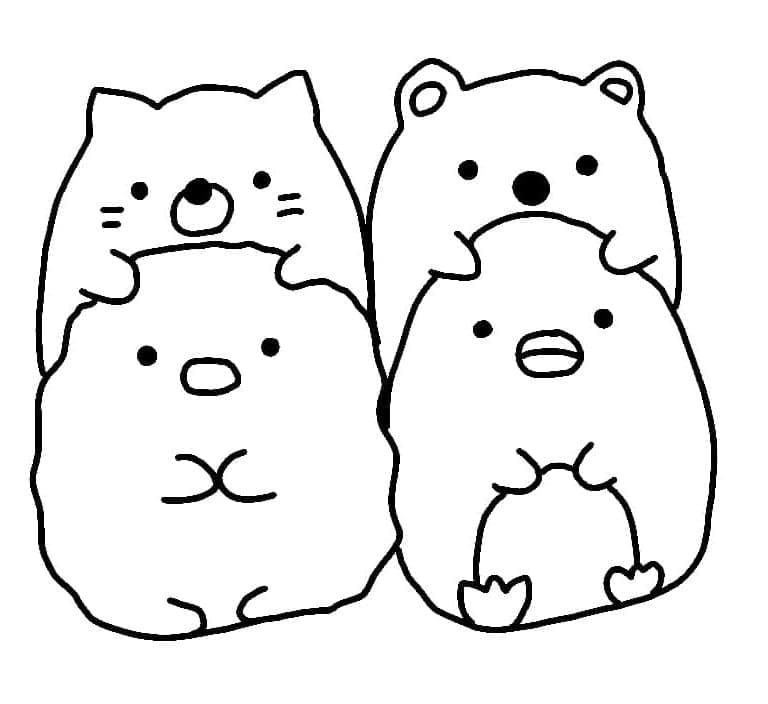 Desenho de Sumikko Gurashi Imprimivel Pdf para Colorir e Pintar