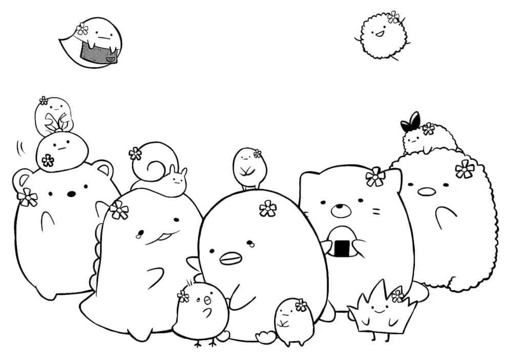 Desenho de Sumikko Gurashi para Imprimir Pdf Grátis e Pintar