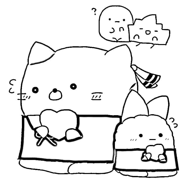 Desenho de Sumikko Gurashi para Pintar Pdf Grátis