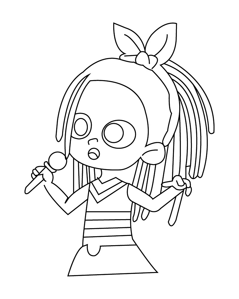 Desenho Pdf Grátis da Super Sema Cantando para Colorir de Graça e Pintar