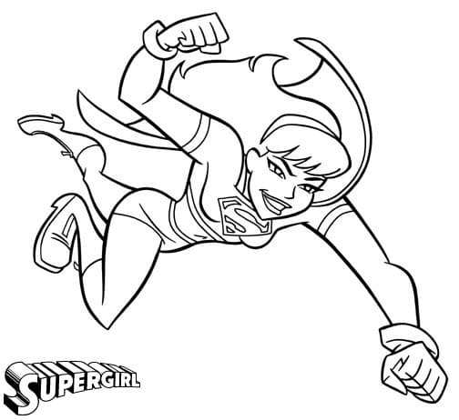 Desenho de Heróina Supergirl Grátis para Colorir e Pintar