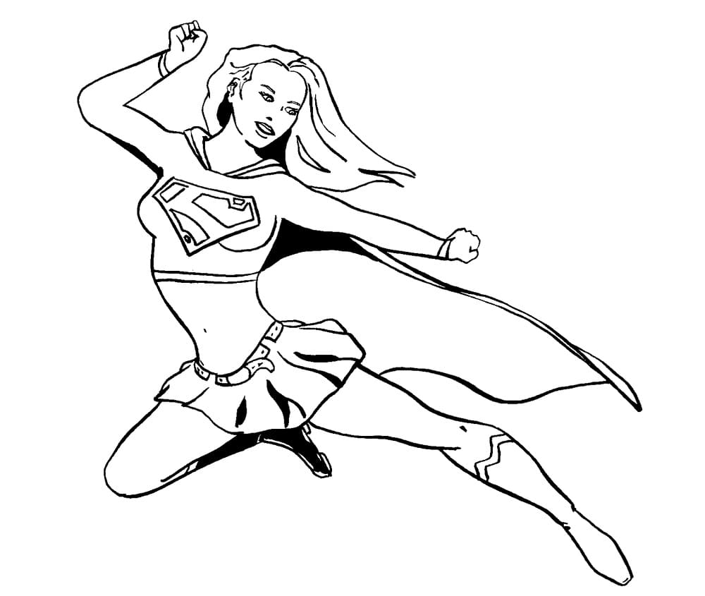 Desenho de Supergirl Download para Imprimir e Colorir e Pintar
