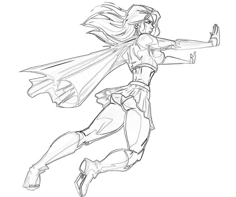 Desenho de Supergirl Grátis para Imprimir e Colorir e Pintar