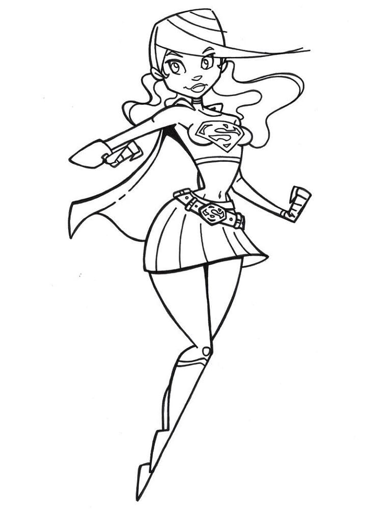 Desenho de Supergirl Maravilhosa para Colorir e Pintar