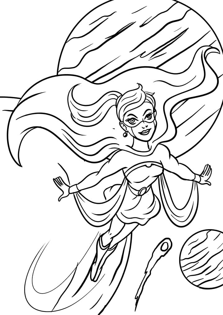 Desenho de Supergirl para Colorir Imprimivel e Pintar