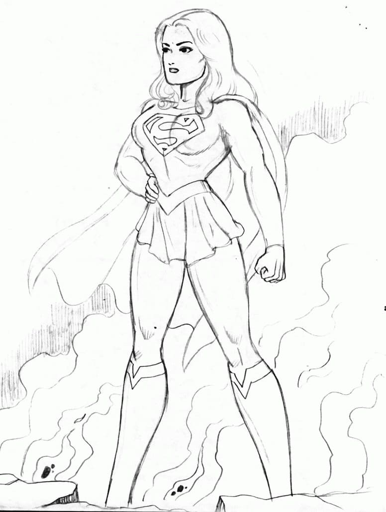 Desenho de Supergirl Pdf para Colorir e Pintar