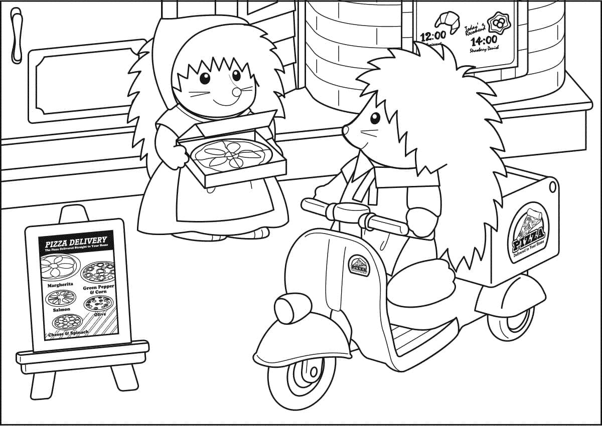 Desenho de Imagem de Sylvanian Families para Colorir e Pintar