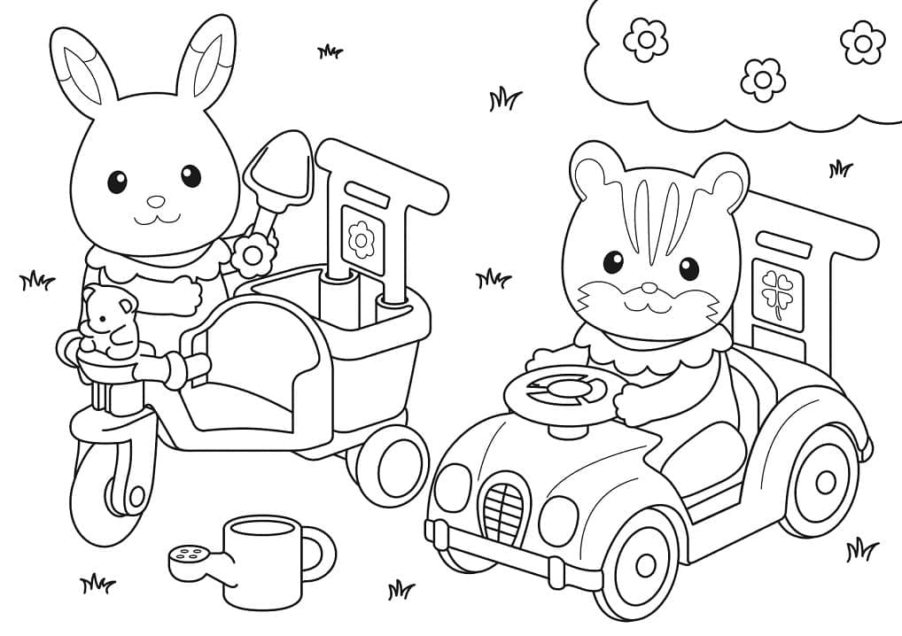 Desenho de Sylvanian Families Grátis para Colorir e Pintar