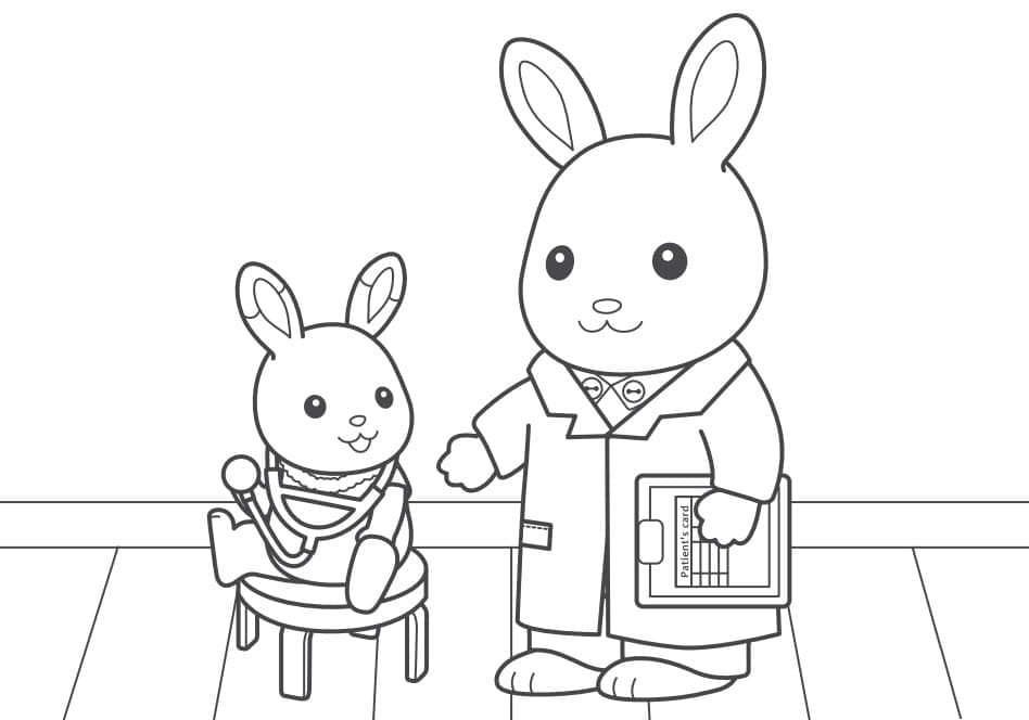 Desenho de Sylvanian Families para Colorir com Tinta Guache e Pintar