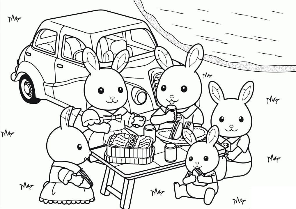Desenho de Sylvanian Families para Colorir com Tinta Guache Pdf e Pintar