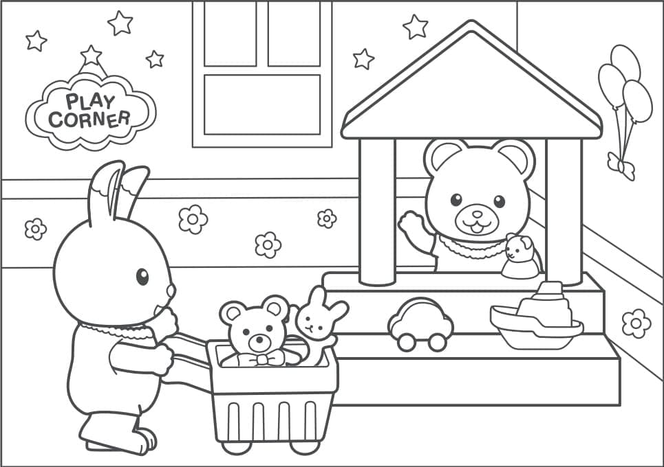 Desenho de Sylvanian Families para Colorir em Casa e Pintar