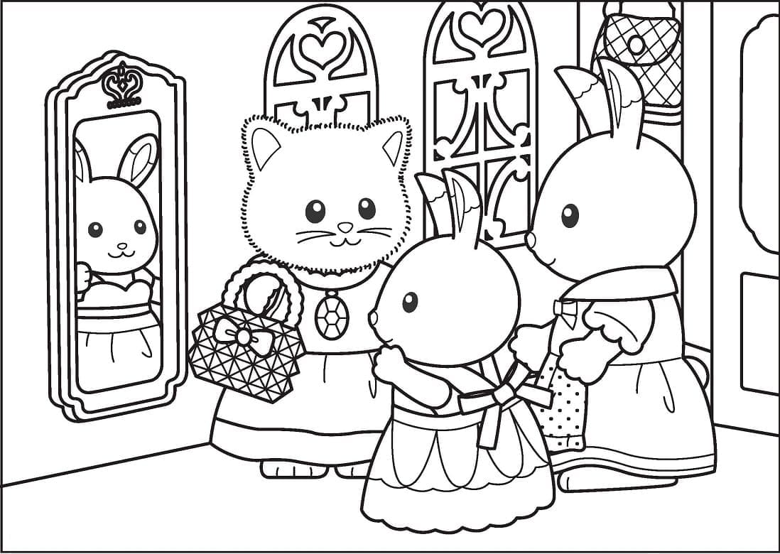Desenho de Sylvanian Families para Colorir Imprimivel Download e Pintar