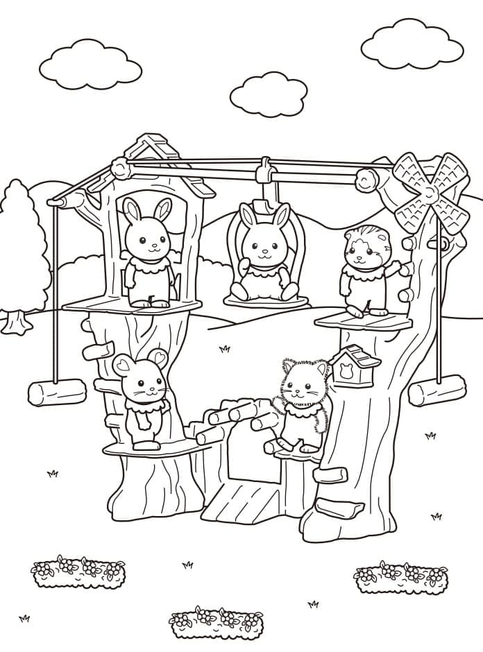 Desenho de Sylvanian Families para Colorir Pdf Imprimivel e Pintar
