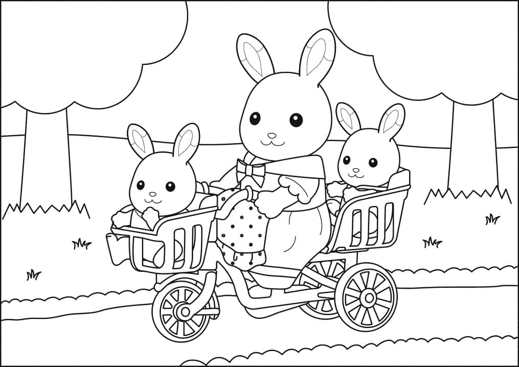 Desenho de Sylvanian Families para Imprimir e Baixar e Pintar