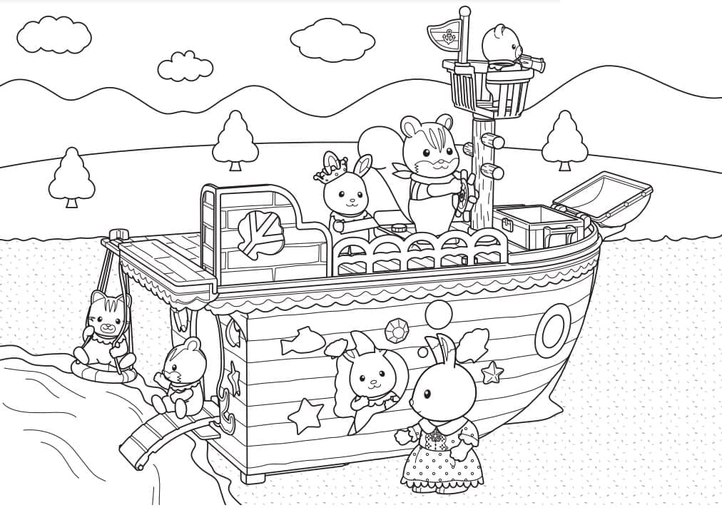 Desenho de Sylvanian Families para Imprimir e Colorir e Pintar