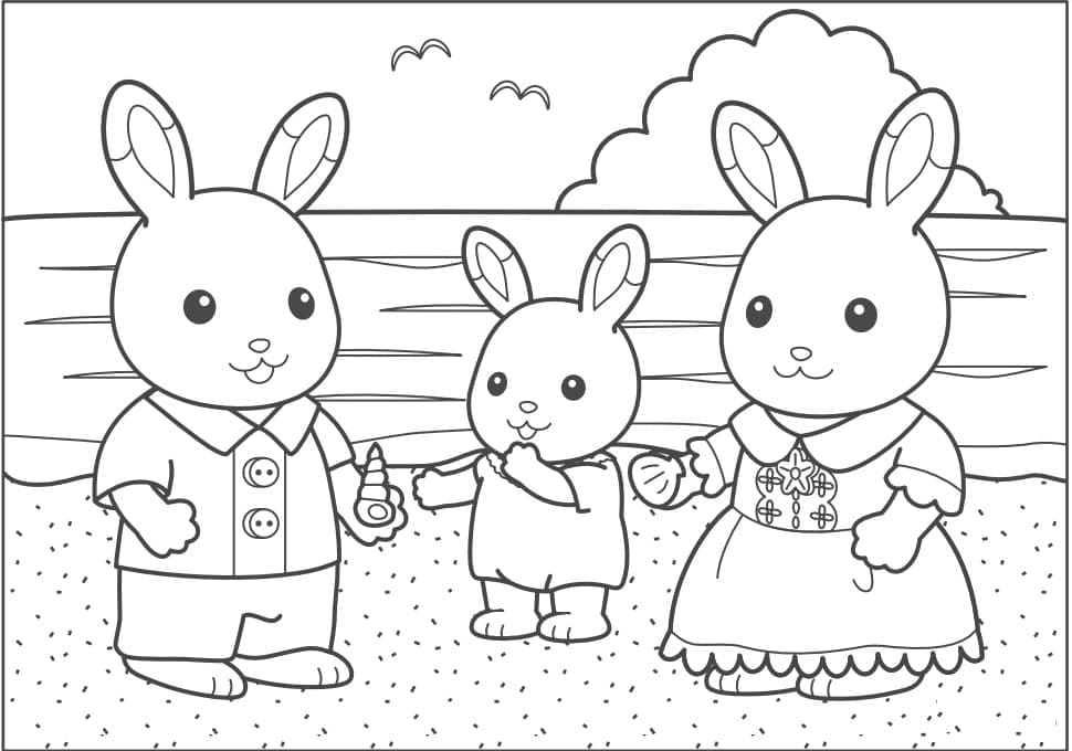 Desenho de Sylvanian Families para Imprimir Grátis e Pintar