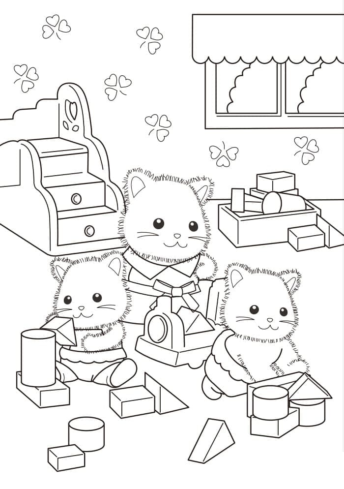 Desenho de Sylvanian Families para Imprimir Imprimivel e Pintar