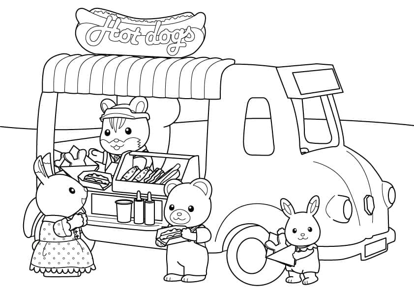 Desenho de Sylvanian Families para Imprimir Imprimivel Pdf e Pintar