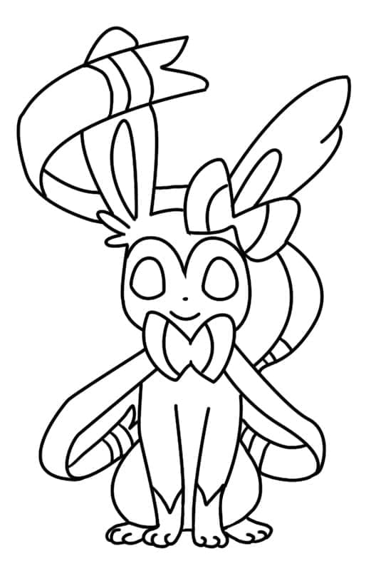 Desenho de Imagem de Sylveon para Colorir e Pintar