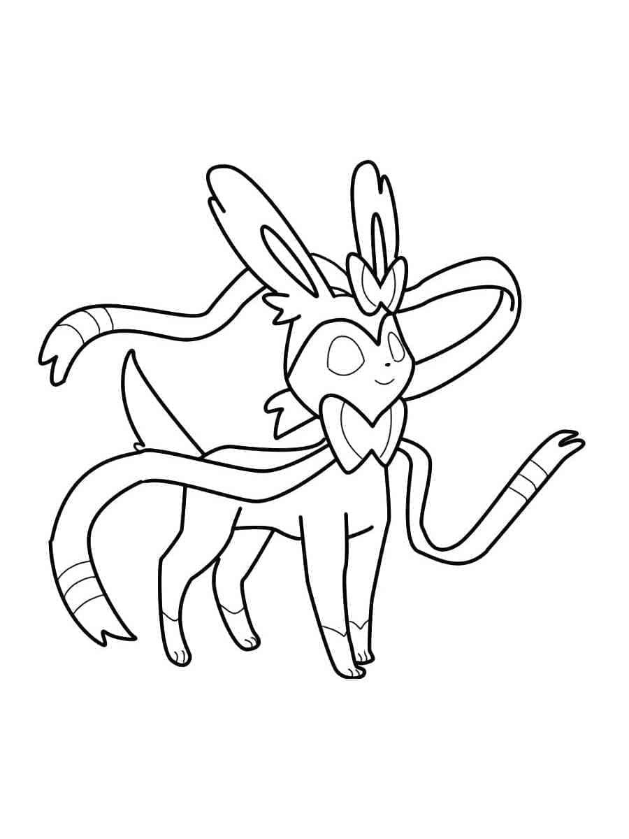Desenho de Sylveon de Pokemon para Colorir e Pintar