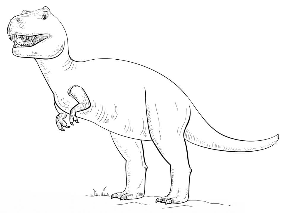 Desenho de Dinossauro T Rex Grátis para Colorir e Pintar