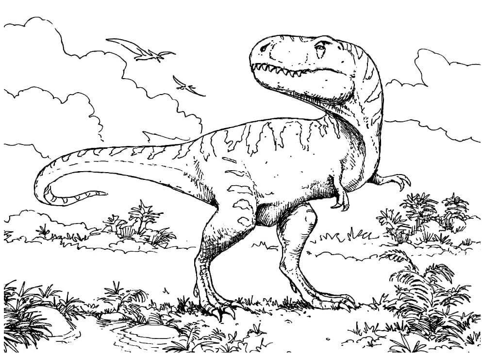 Desenho de T Rex Download Pdf para Colorir e Pintar