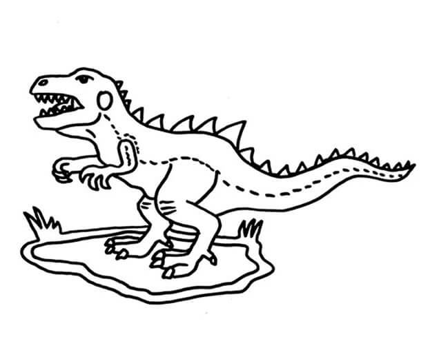 Desenho de T Rex Grátis para Imprimir e Colorir e Pintar