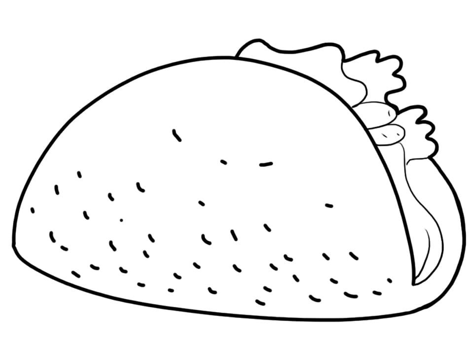 Desenho de Taco Download para Colorir e Pintar