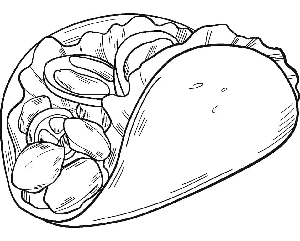 Desenho de Taco Grátis para Colorir e Pintar