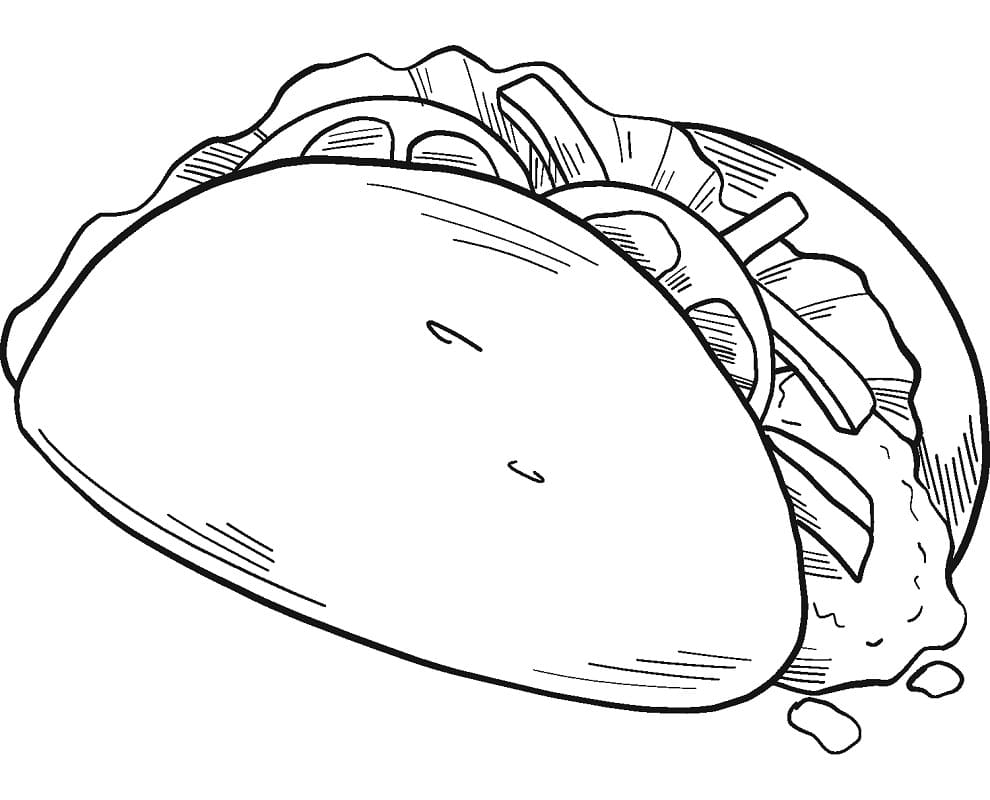 Desenho de Taco para Colorir Download e Pintar