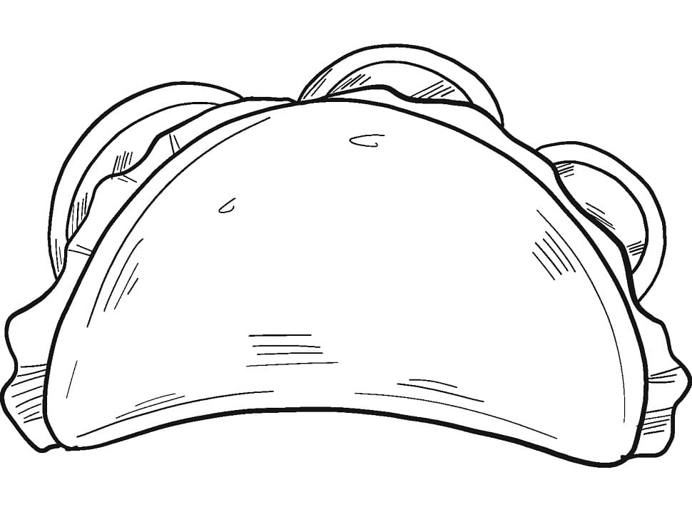 Desenho de Taco para Colorir Imprimivel e Pintar