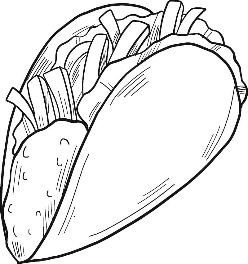 Desenho de Taco para Colorir Pdf Grátis e Pintar