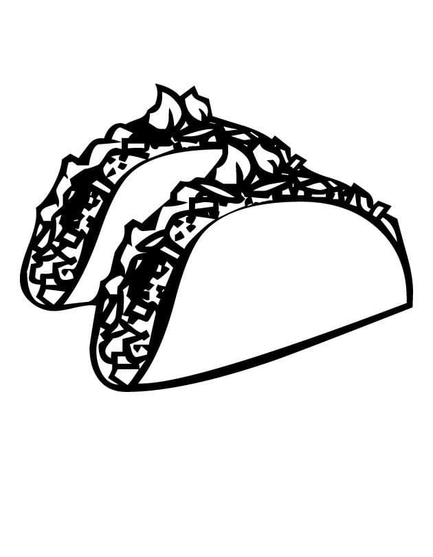 Desenho de Taco Pdf para Colorir Grátis e Pintar