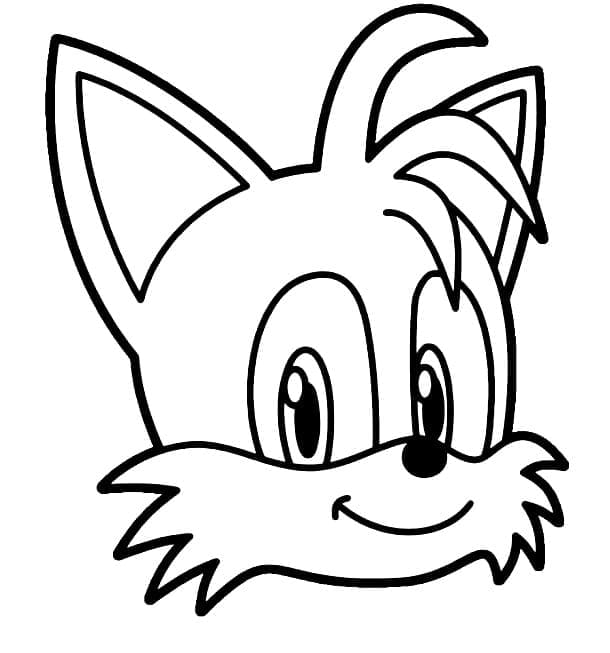 Desenho de Cara de Tails para Colorir e Pintar