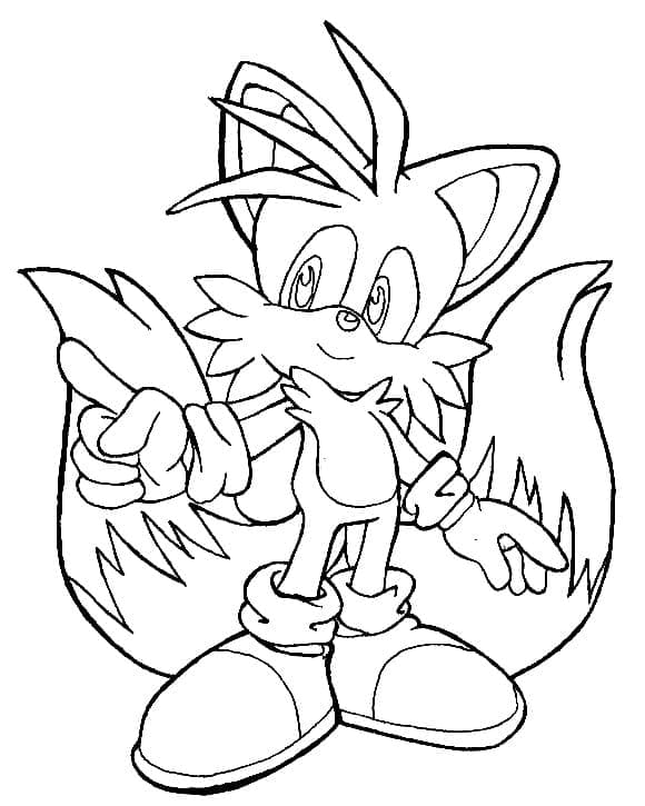 Desenho de Foto de Tails para Colorir e Pintar