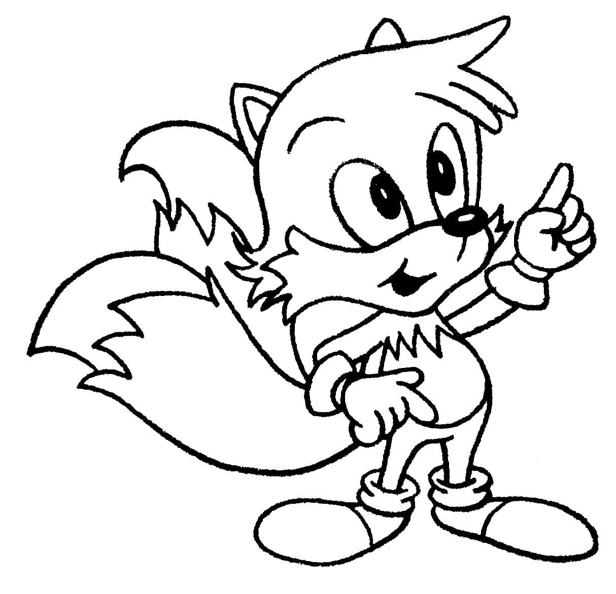 Desenho de Imagem de Tails para Colorir e Pintar