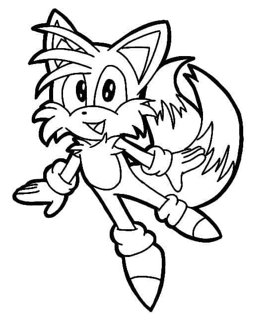 Desenho de Miles Tails de Sonic para Colorir e Pintar
