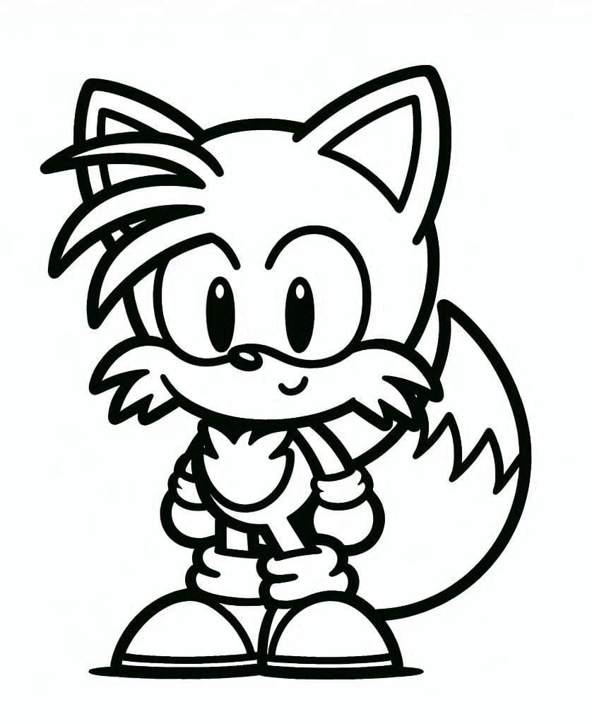 Desenho de Pequeno Tails para Colorir e Pintar