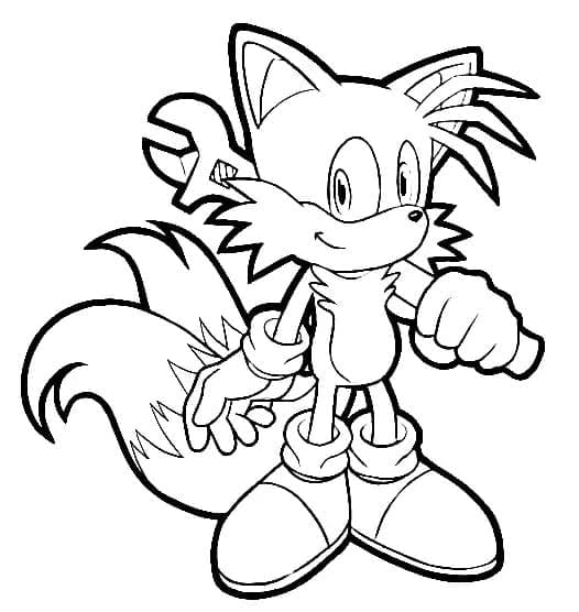 Desenho de Pintura de Tails para Colorir e Pintar