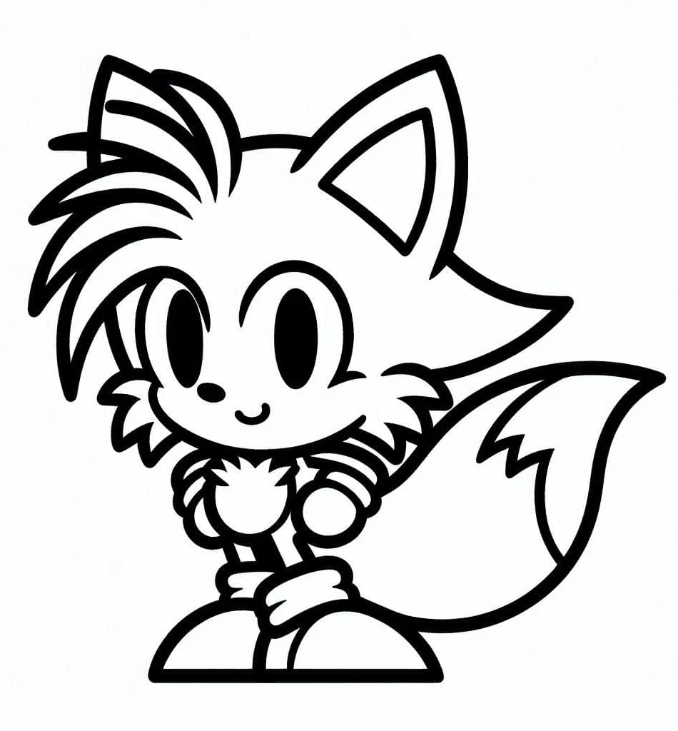 Desenho de Tails Feliz para Colorir e Pintar