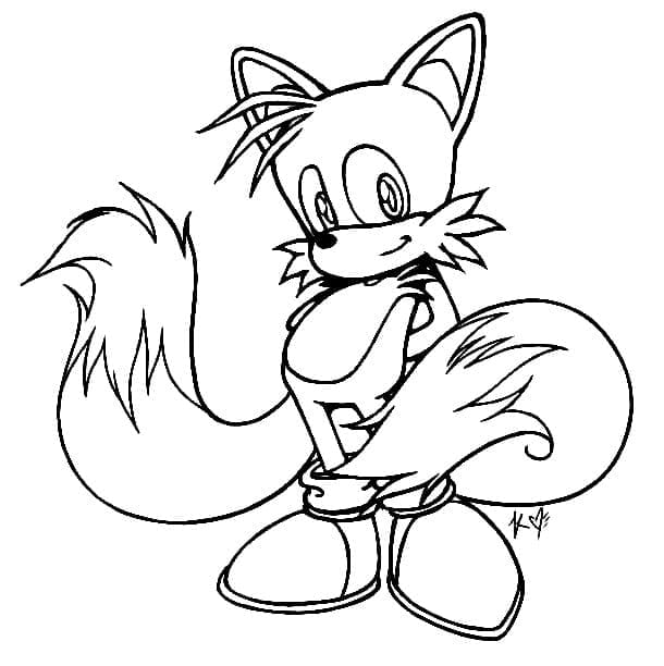 Desenho de Tails Grátis para Colorir e Pintar